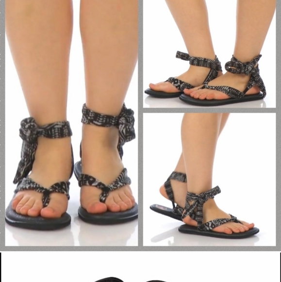Sanuk Slinged Up Ankle Wrap Sandals Yoga - Picture 5 of 7